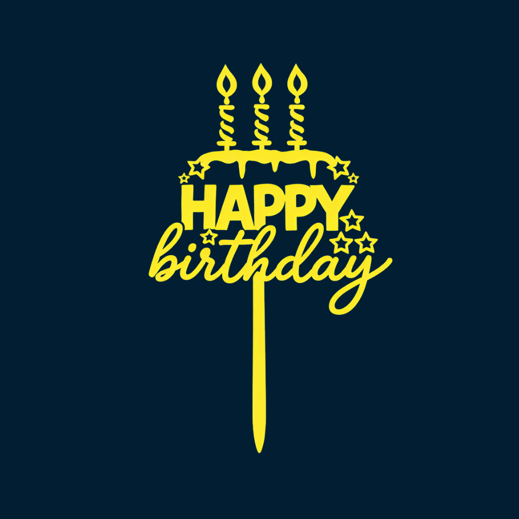 Happy Birthday Cake Topper H105 (Set of 10 PCS)