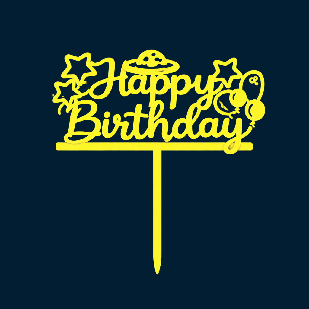 Happy Birthday Cake Topper H111 (Set of 10 PCS)