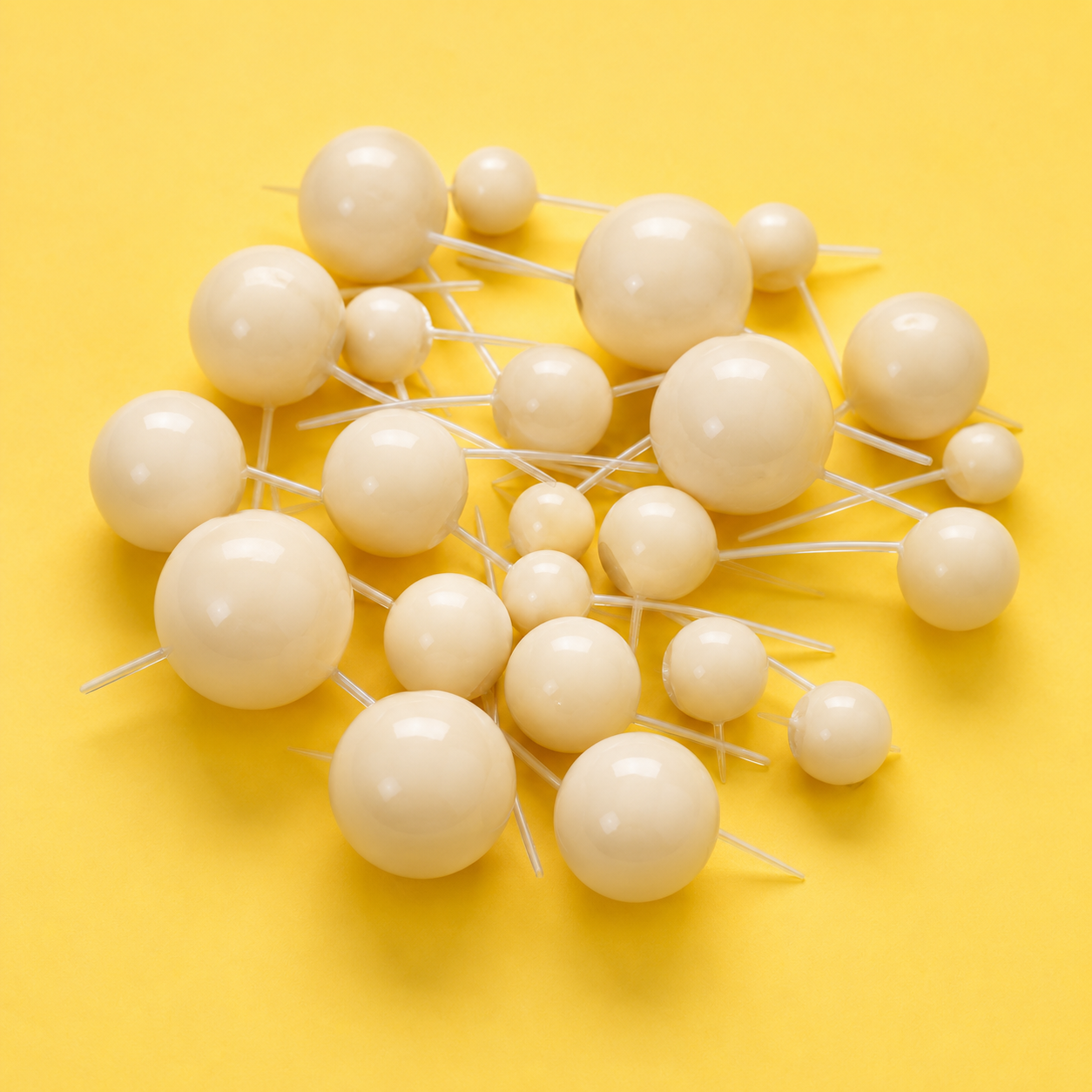 CAKE DECORATION OR  FAUX BALL MATTE OFF  WHITE (PACKET OF 20  PCS) 13271