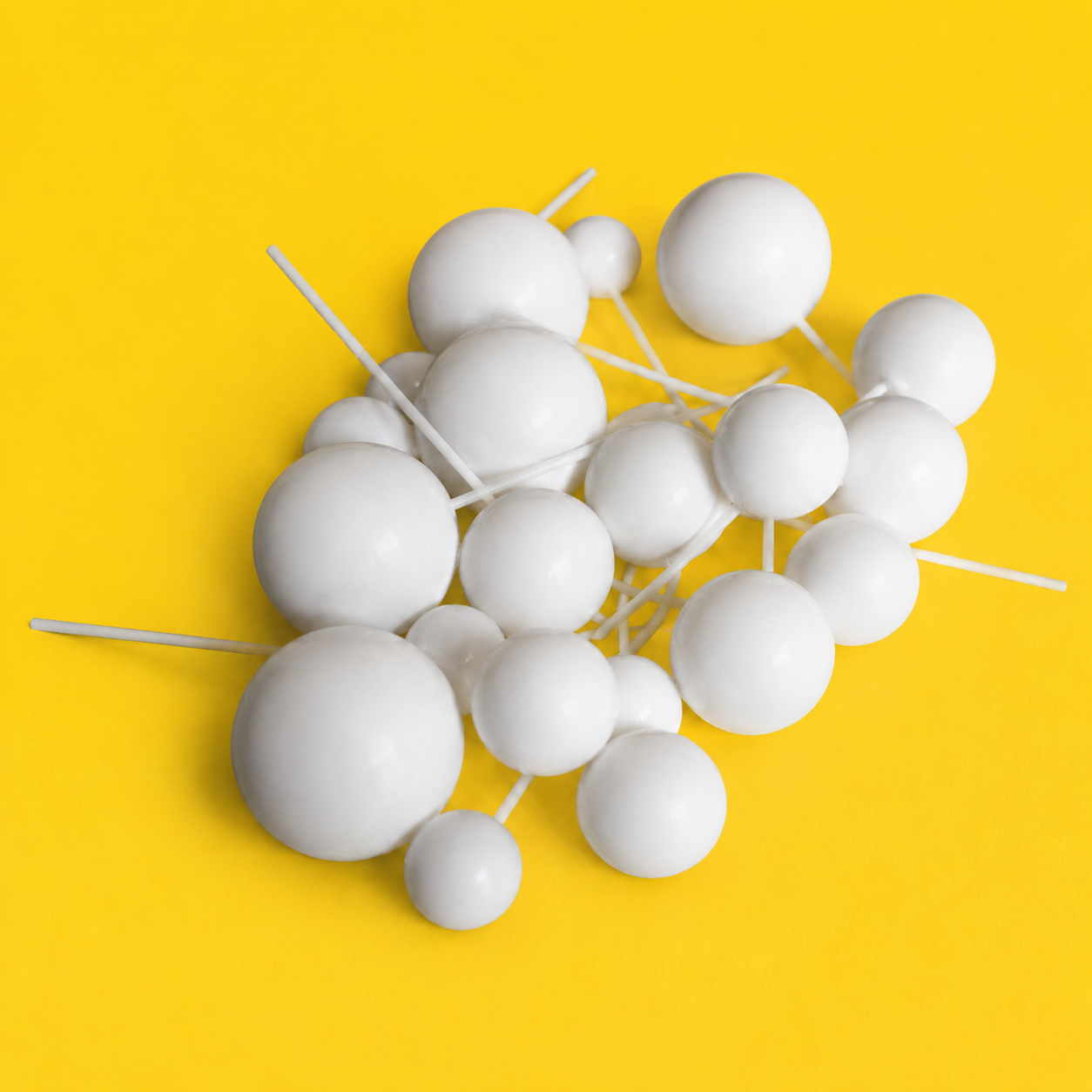 CAKE DECORATION OR  FAUX BALL MATTE WHITE  (PACKET OF 20 PCS) 13275