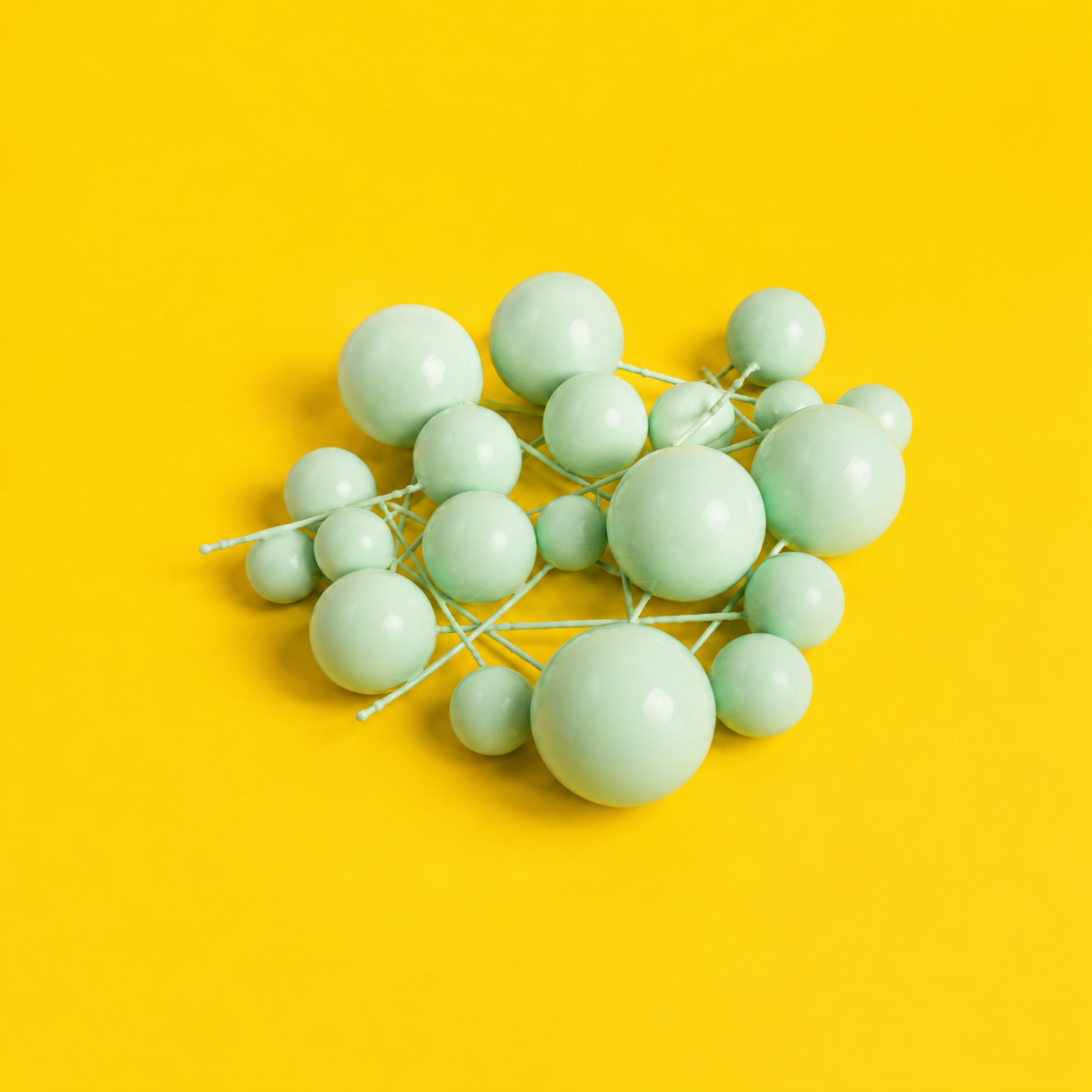 CAKE DECORATION OR  FAUX BALL MATTE GREEN  (PACKET OF 20 PCS) 13572