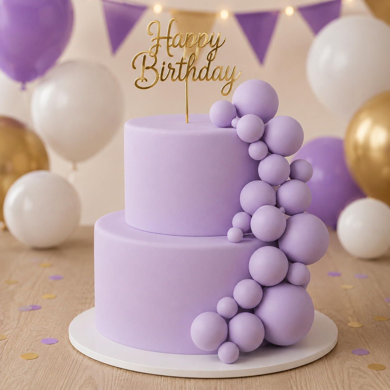 CAKE DECORATION OR FAUX BALL MATTE LIGHT PURPLE (PACKET OF 20 PCS) (Barcode 13642)