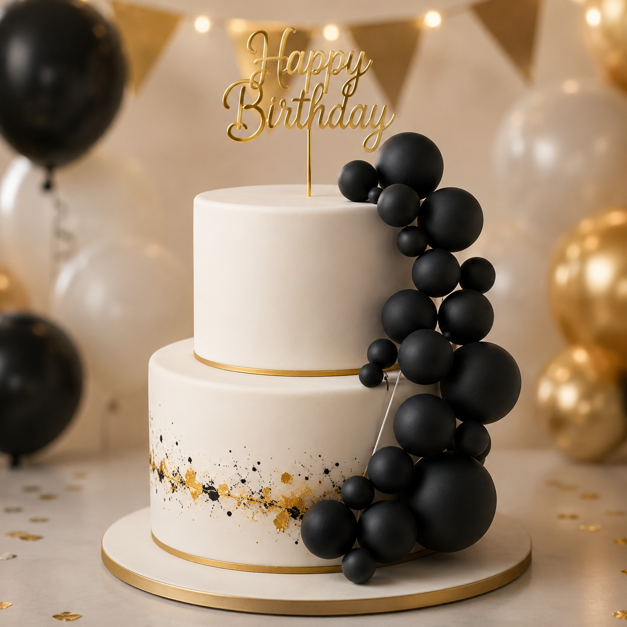 CAKE DECORATION OR FAUX BALL BLACK (PACKET OF 10 PCS) (Barcode 10320)