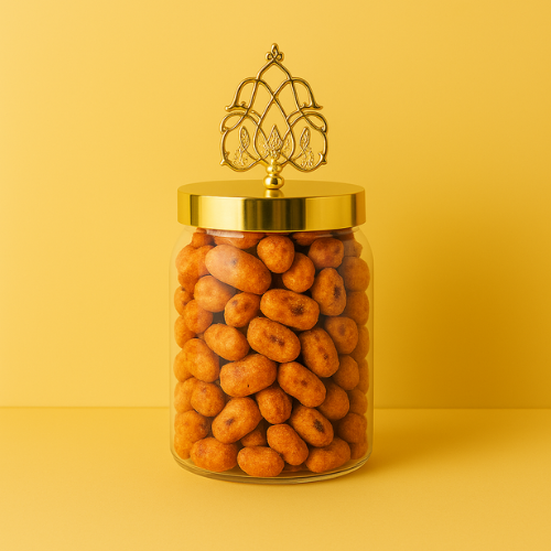 ACRYLIC JAR LUSTER GLASS WITH GOLDEN LID 5.5*7 CM 100 GM (1 PC)