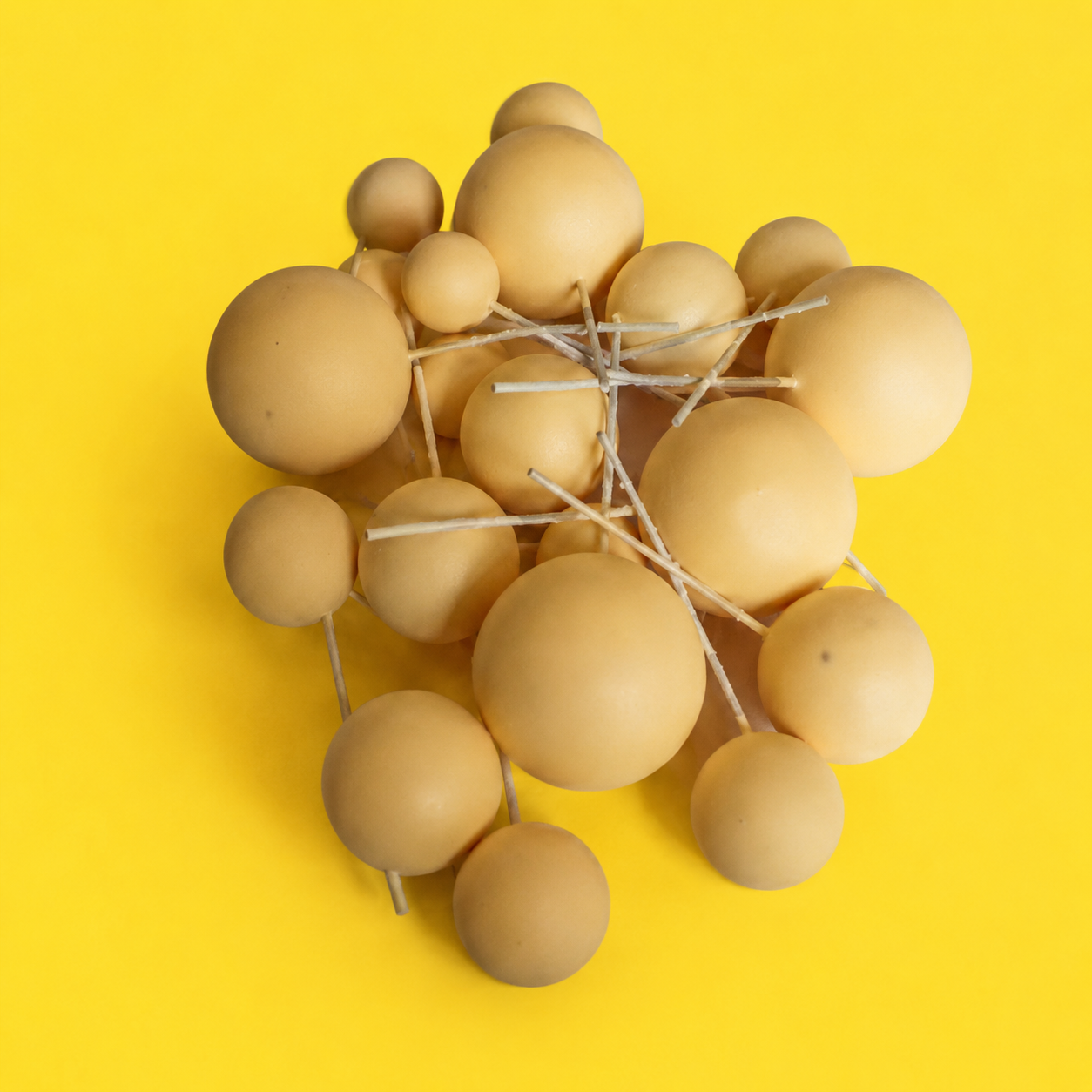 CAKE DECORATION OR  FAUX BALL MATTE  YELLOW (PACKET OF 20  PCS) 2707
