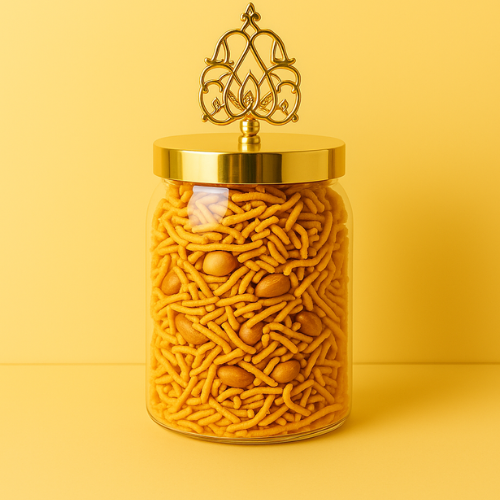 ACRYLIC JAR LUSTER GLASS WITH GOLDEN LID 5.5*7 CM 100 GM (1 PC)