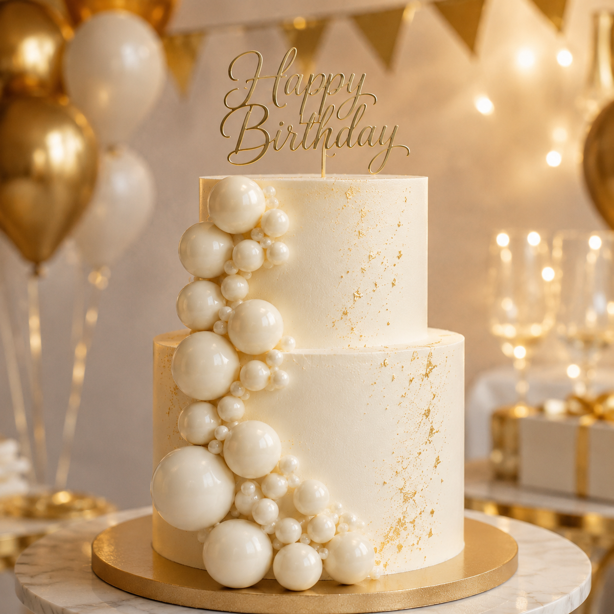 CAKE DECORATION OR  FAUX BALL MATTE OFF  WHITE (PACKET OF 20  PCS) 13271