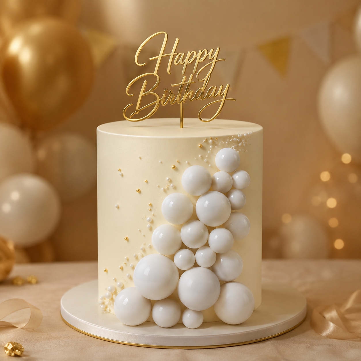 CAKE DECORATION OR  FAUX BALL MATTE WHITE  (PACKET OF 20 PCS) 13275