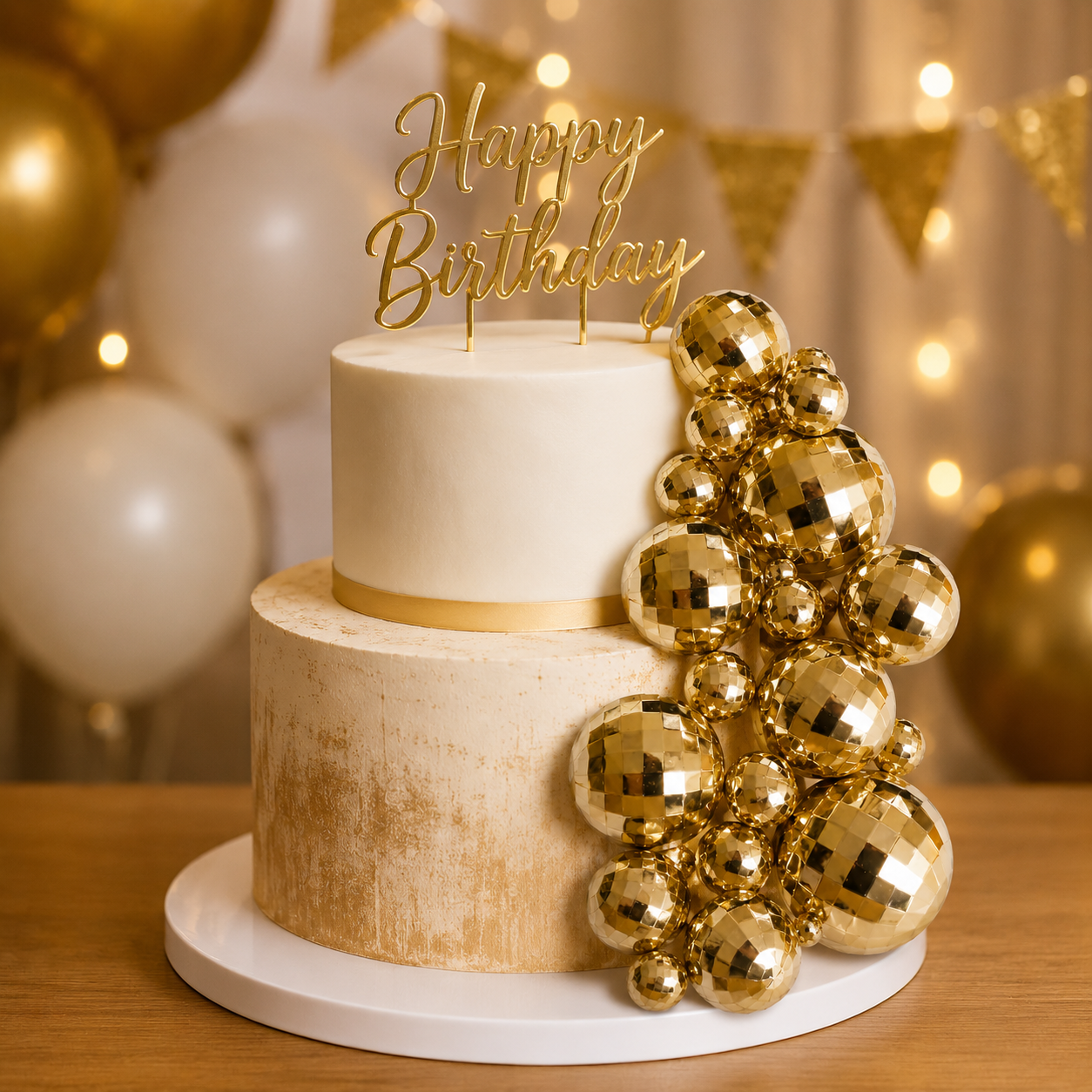 CAKE DECORATION OR FAUX BALL GOLDEN (PACKET OF 20 PCS) (Barcode 8528)