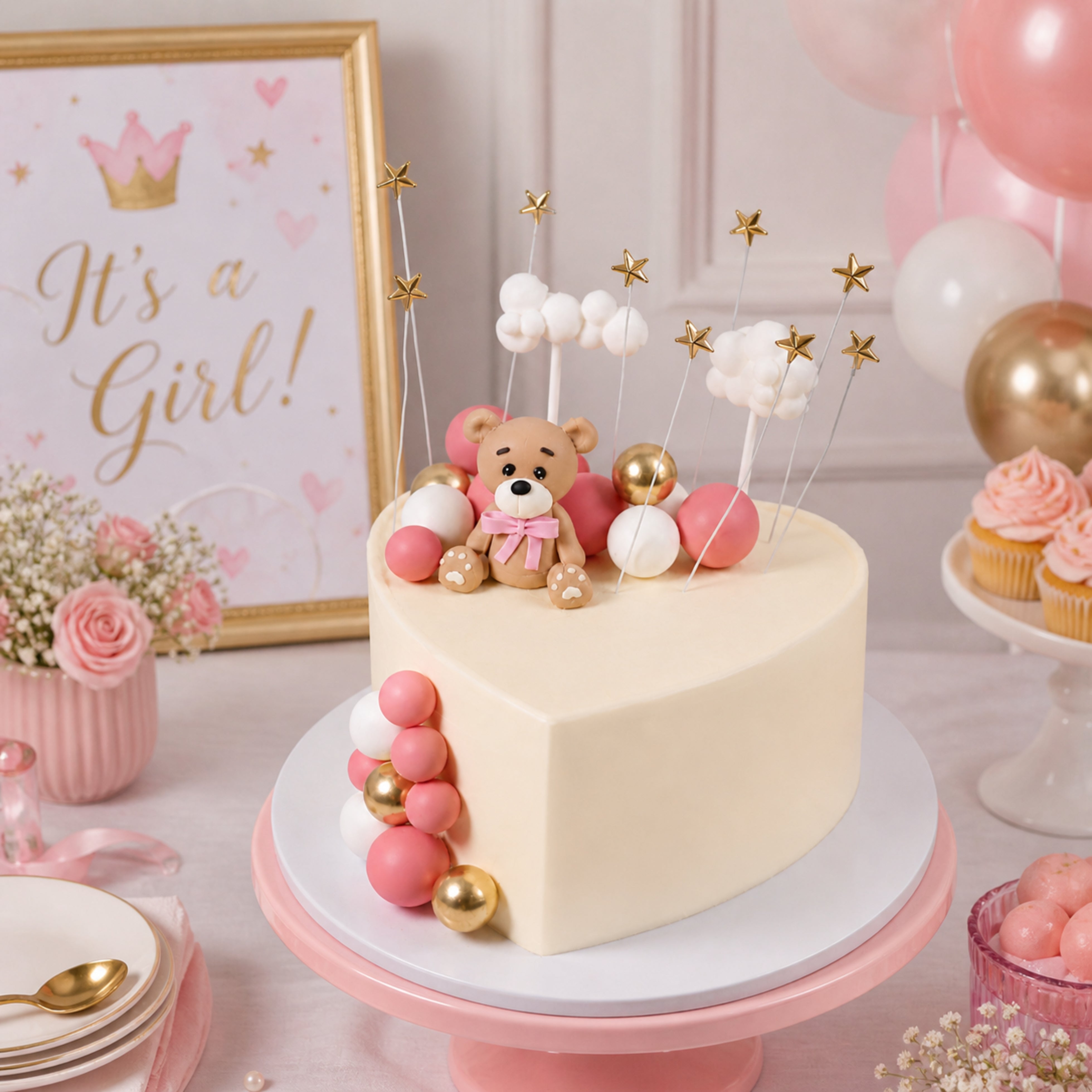 TEDDY HEART  DUMMY CAKE