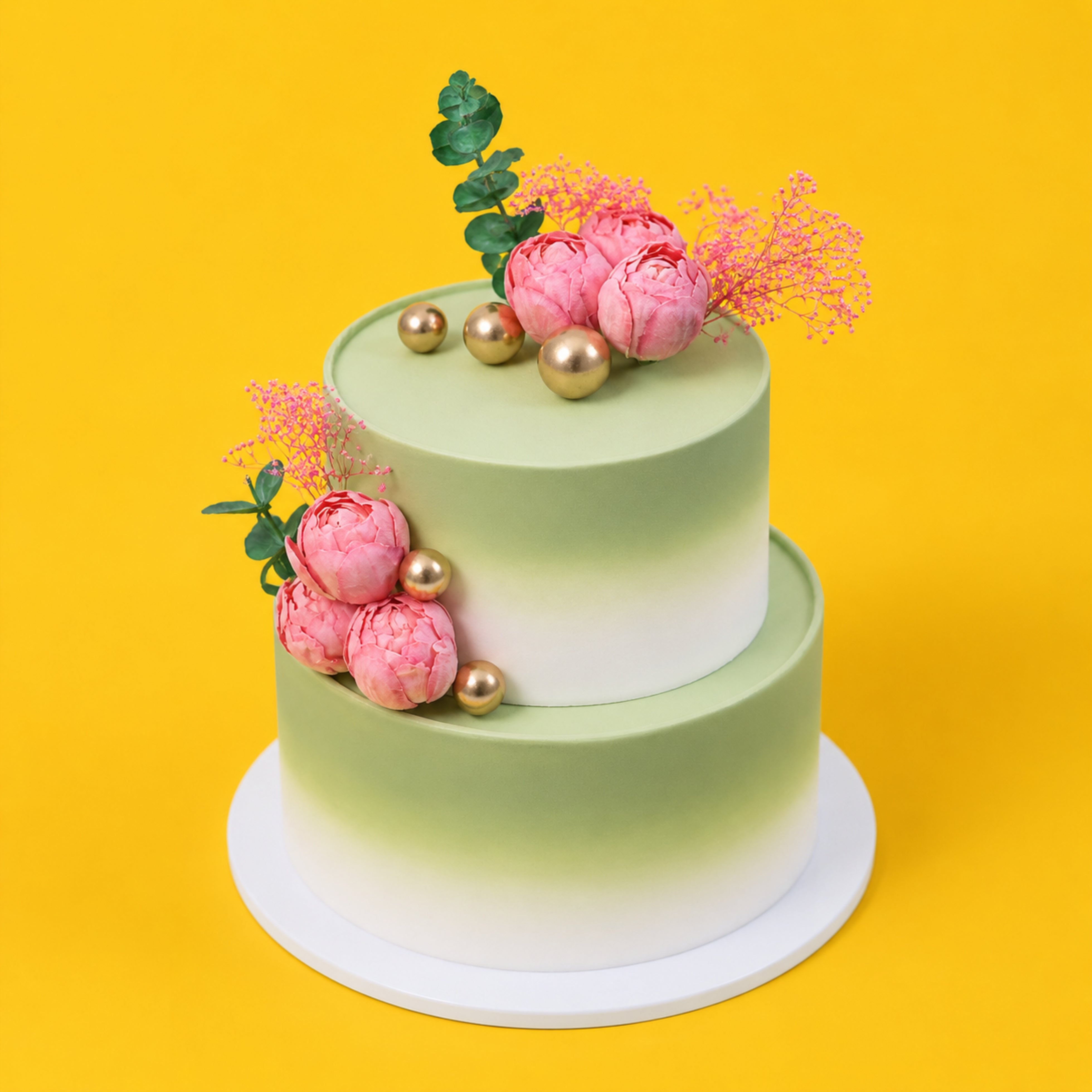 FLORAL 2 TIER  THEME CAKE