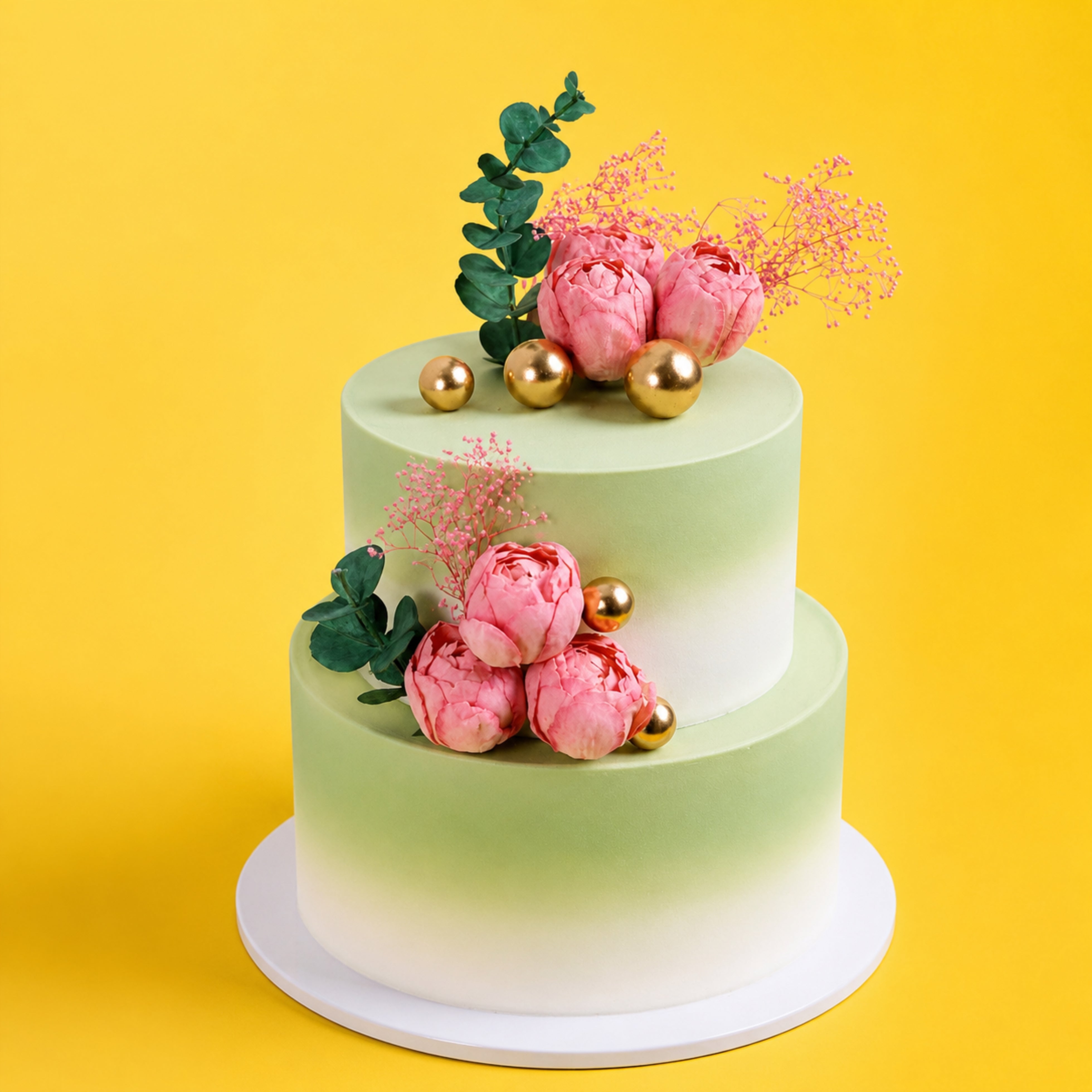 FLORAL 2 TIER  THEME CAKE