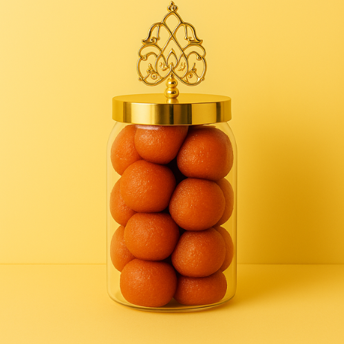 ACRYLIC JAR LUSTER GLASS WITH GOLDEN LID 5.5*7 CM 100 GM (1 PC)