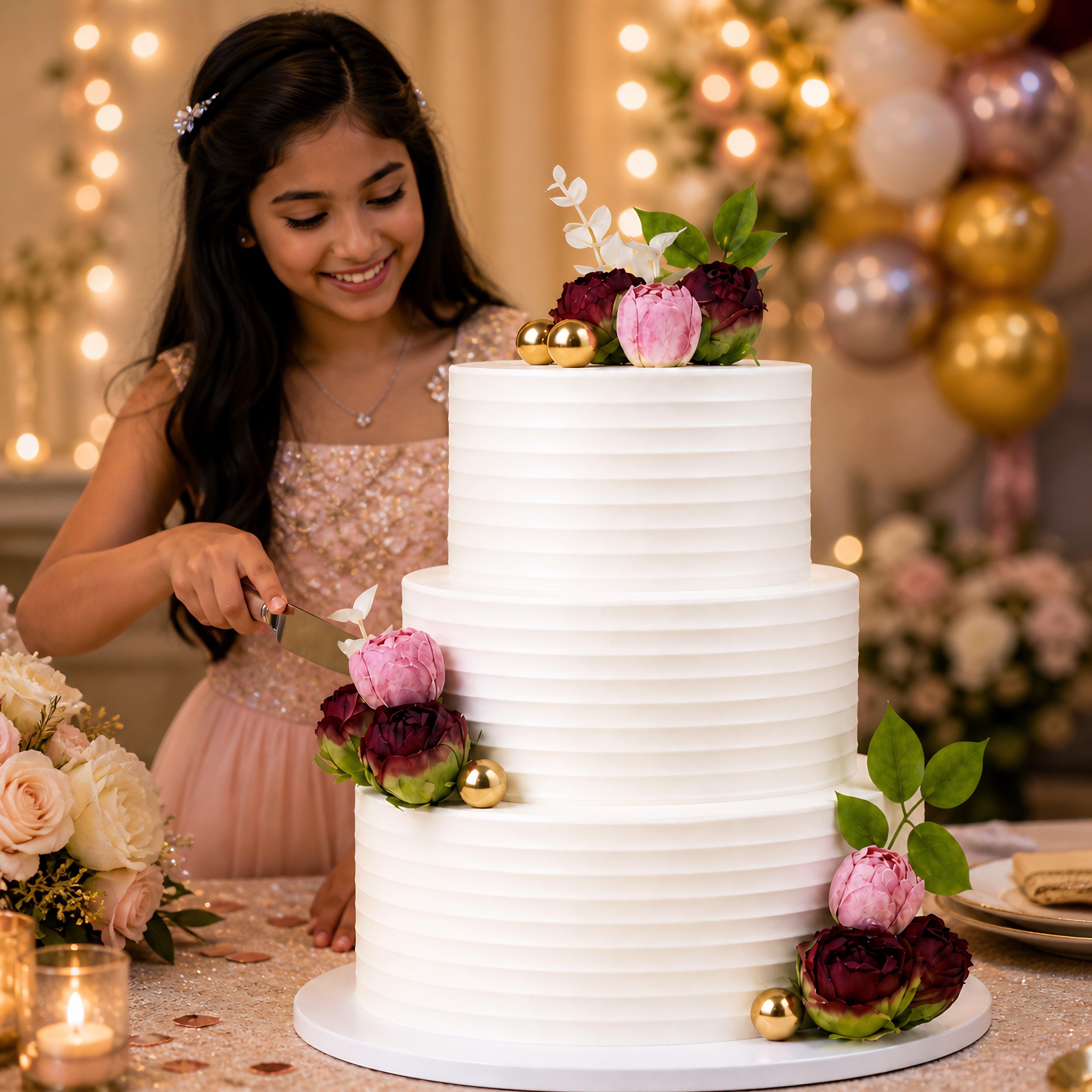 FLORAL 3 TIER  THEME CAKE