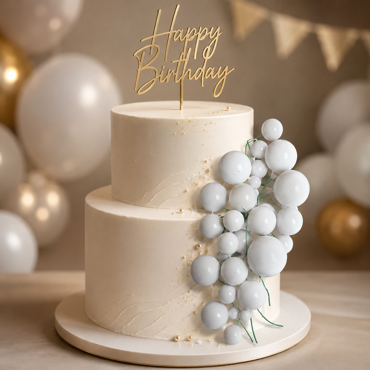 CAKE DECORATION OR FAUX BALL WHITE (PACKET OF 20 PCS) (Barcode 10001)