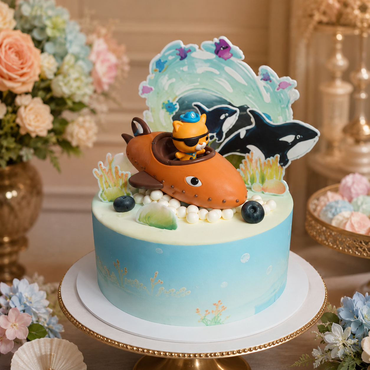 M OCTONAUTS  SUBMARINE AND  MARINE LIFE  THEMED CAKE  13720