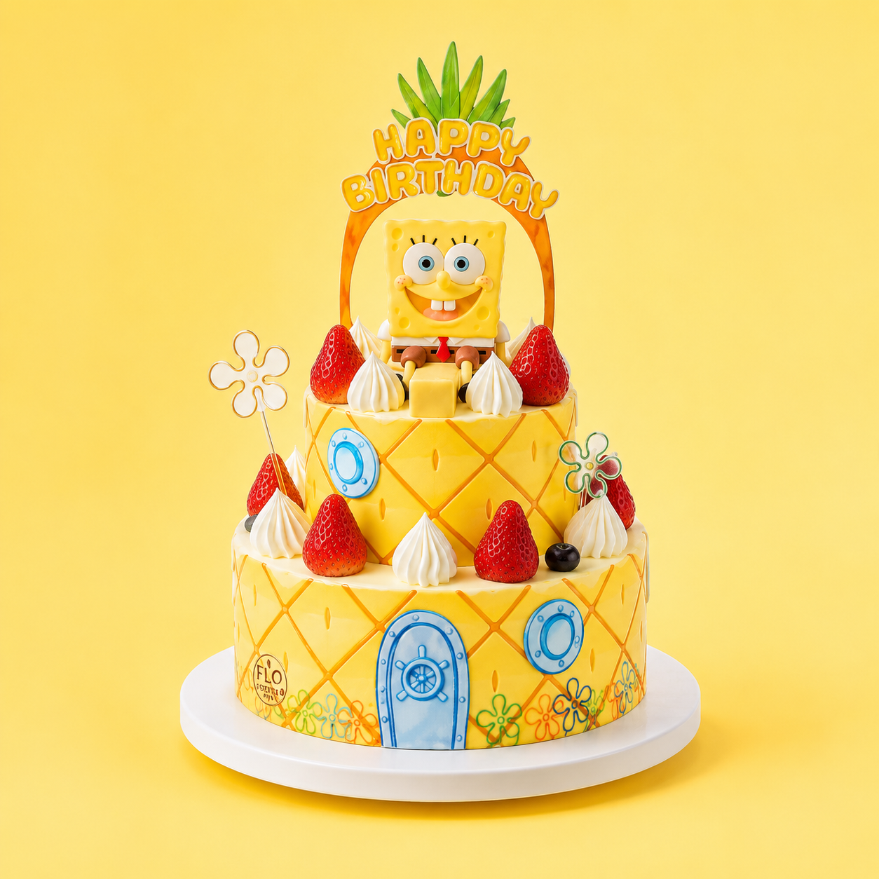 SPONGEBOB  SQUAREPANTS  PINEAPPLE UNDER  THE SEA THEME  CAKE 13724