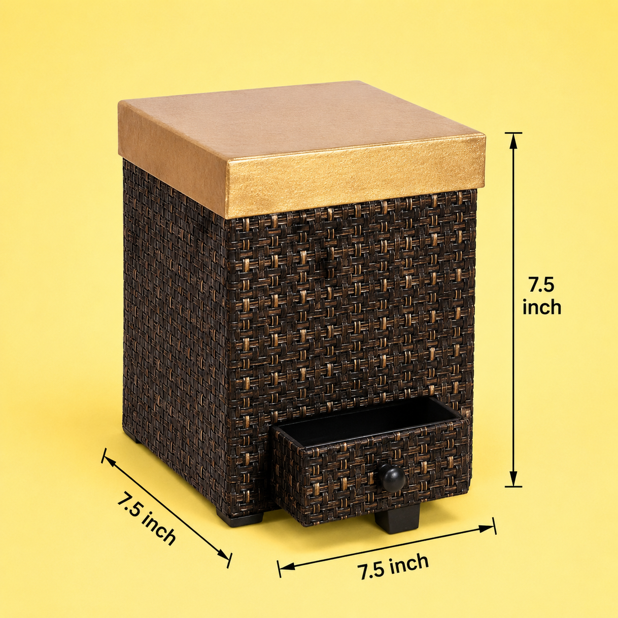 SURPRISE GIFT BOX  SQUARE SHAPE COLOR  BLACK AND GLDEN 7.5*7. 5*7.5 INCH (1 PC) (Barcode 7256)