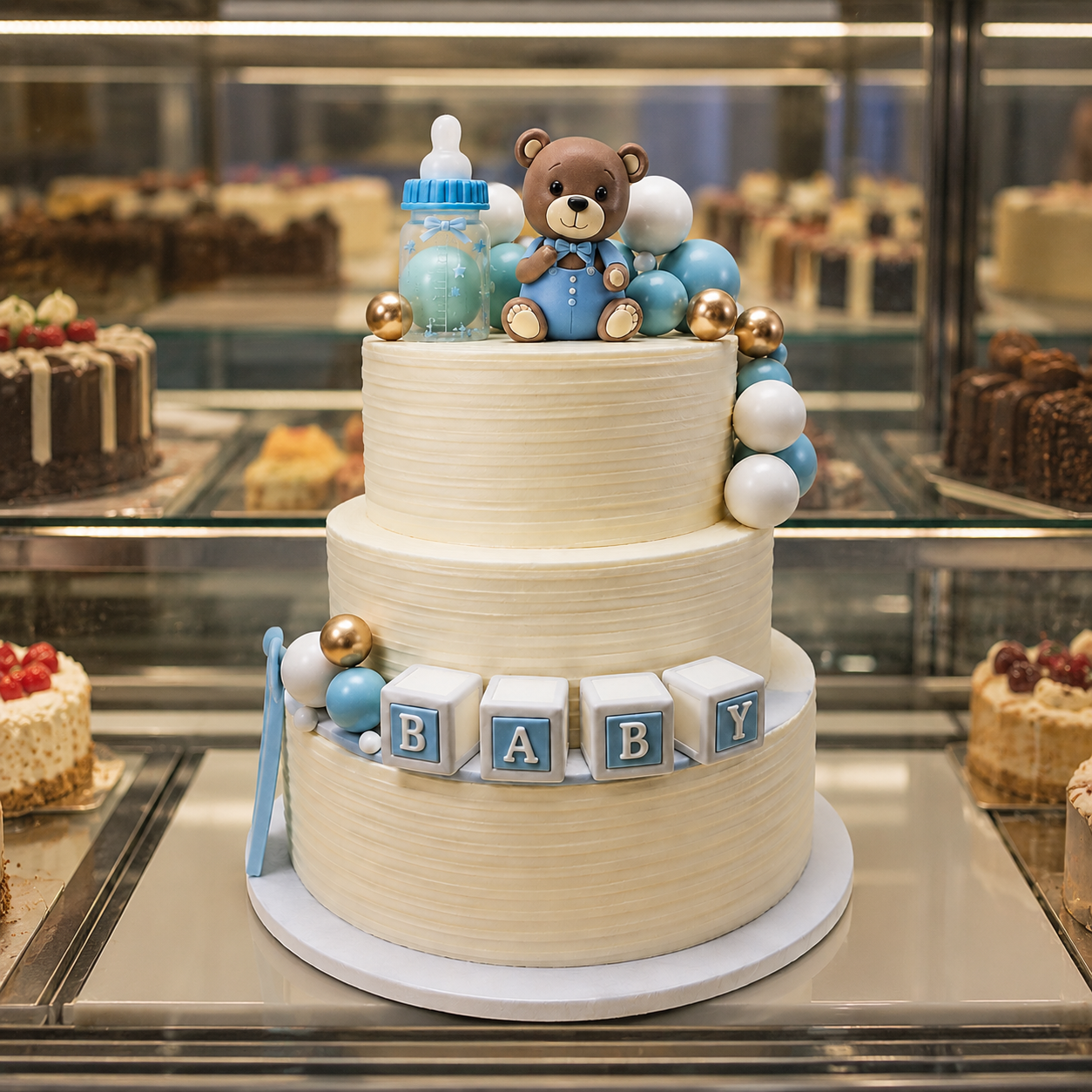 TEDDY BEAR 3  TIER THEME CAKE