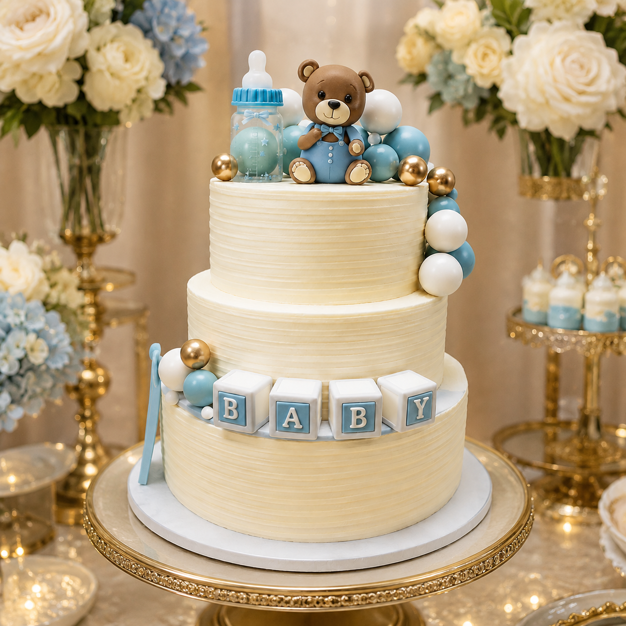 TEDDY BEAR 3  TIER THEME CAKE