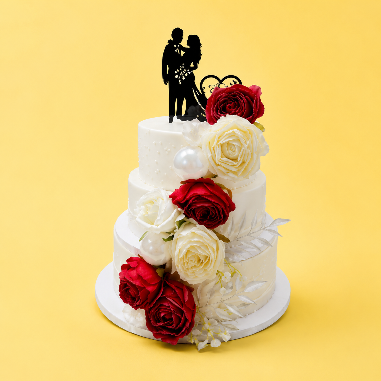 ROSE WEDDING 3  TIER THEME CAKE