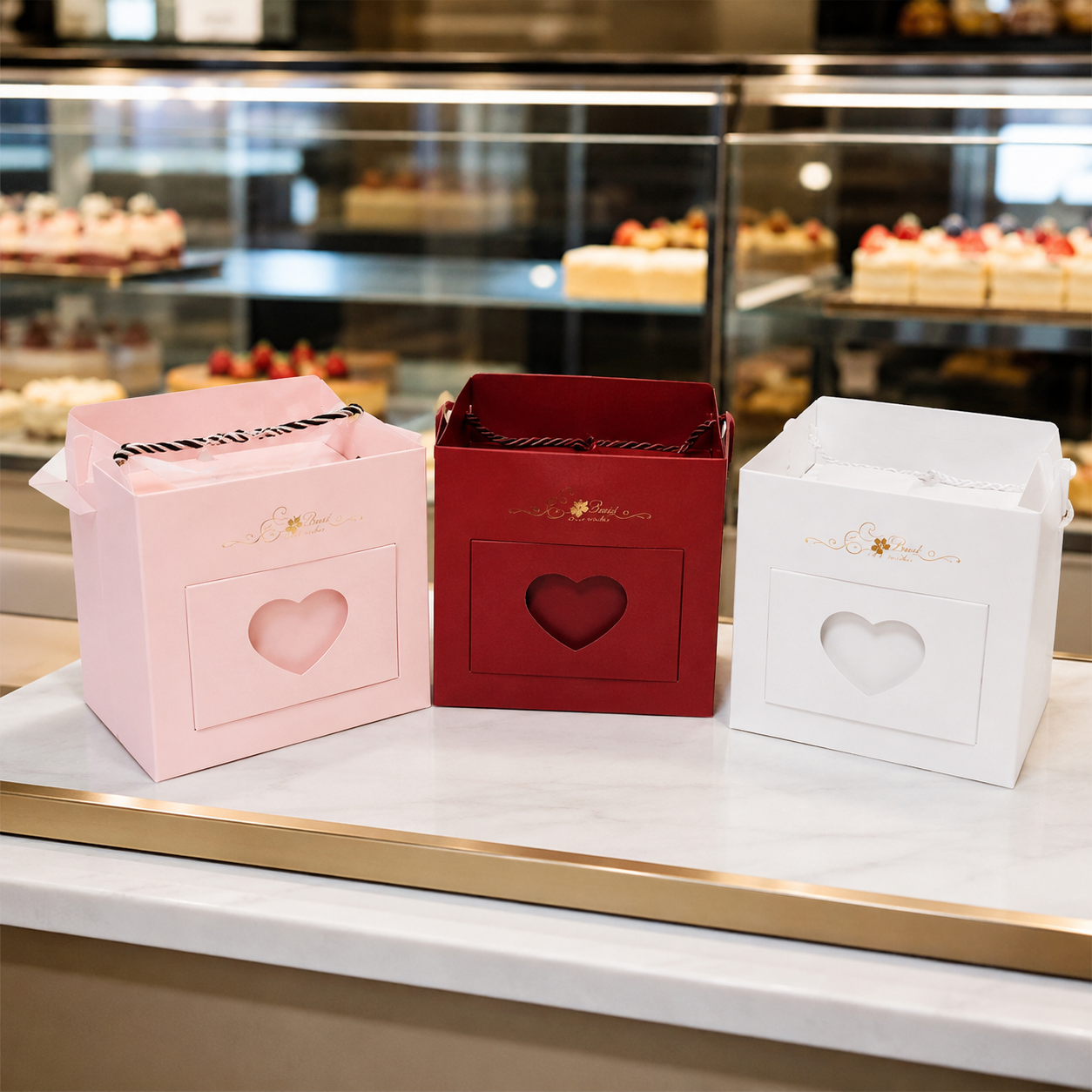 SURPRISE BOX 19*19*18.8  CM (RED,WHITE,BABY  PINK) (Barcode 13324)