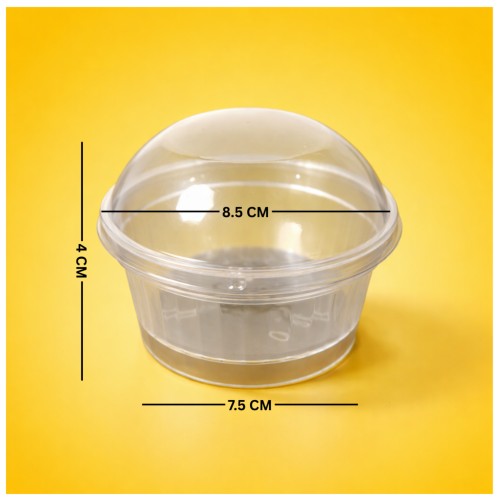 PLASTIC ICE-CREAM  CUP WITH DOME LID  ROUND SHAPE