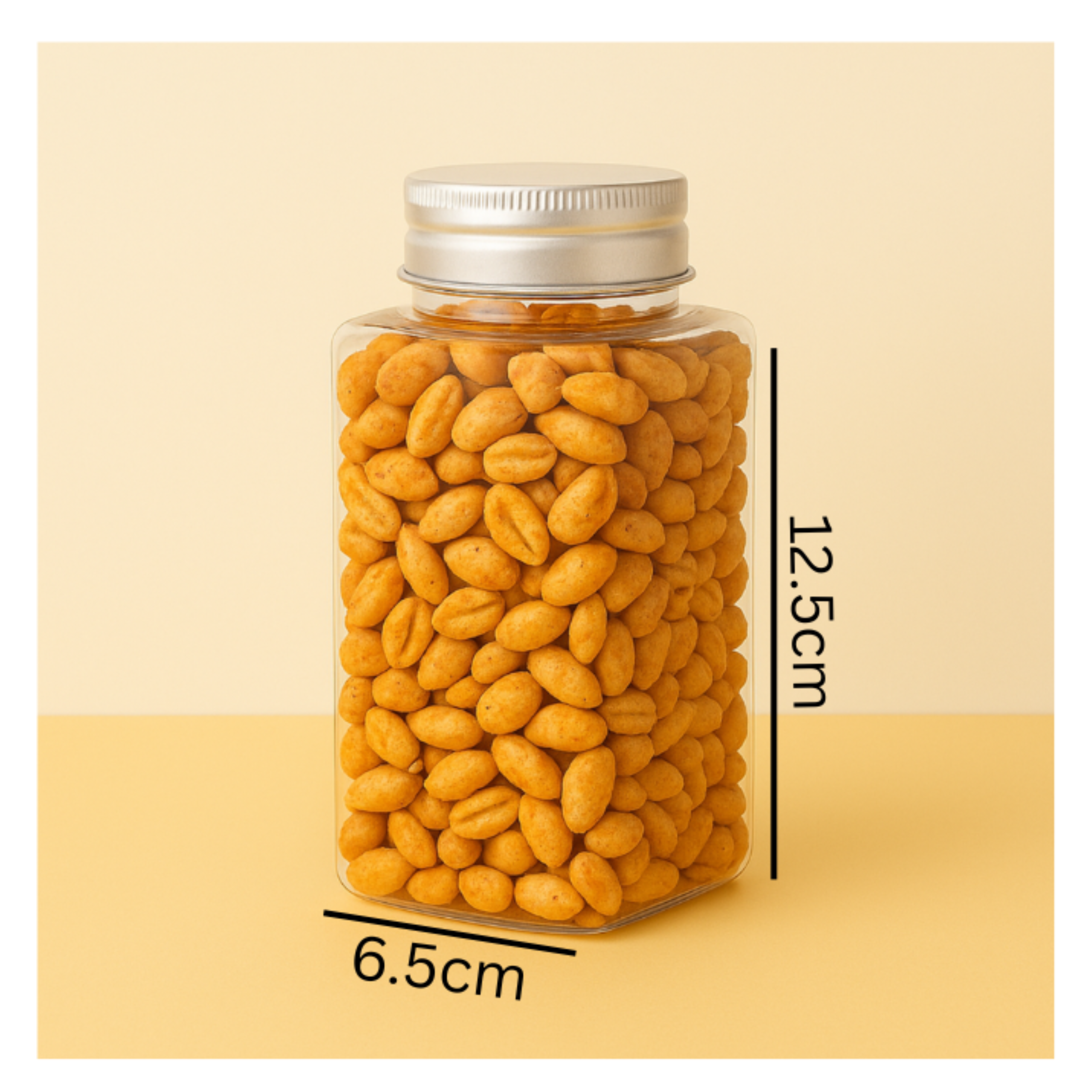 PET TRANSPARENT BOTTLE  RECTANGLE SHAPE 6.5*12.5  CM 400 ML (1 PC)