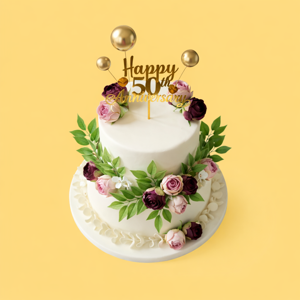 50th anniversary cake celebration
