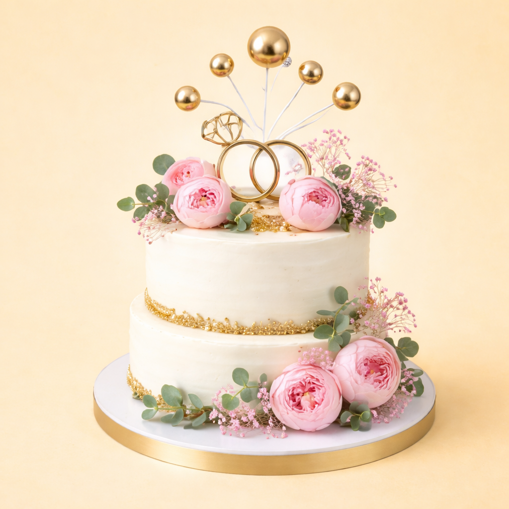 Two-Tier Anniversary Cake Topper (1 pc)