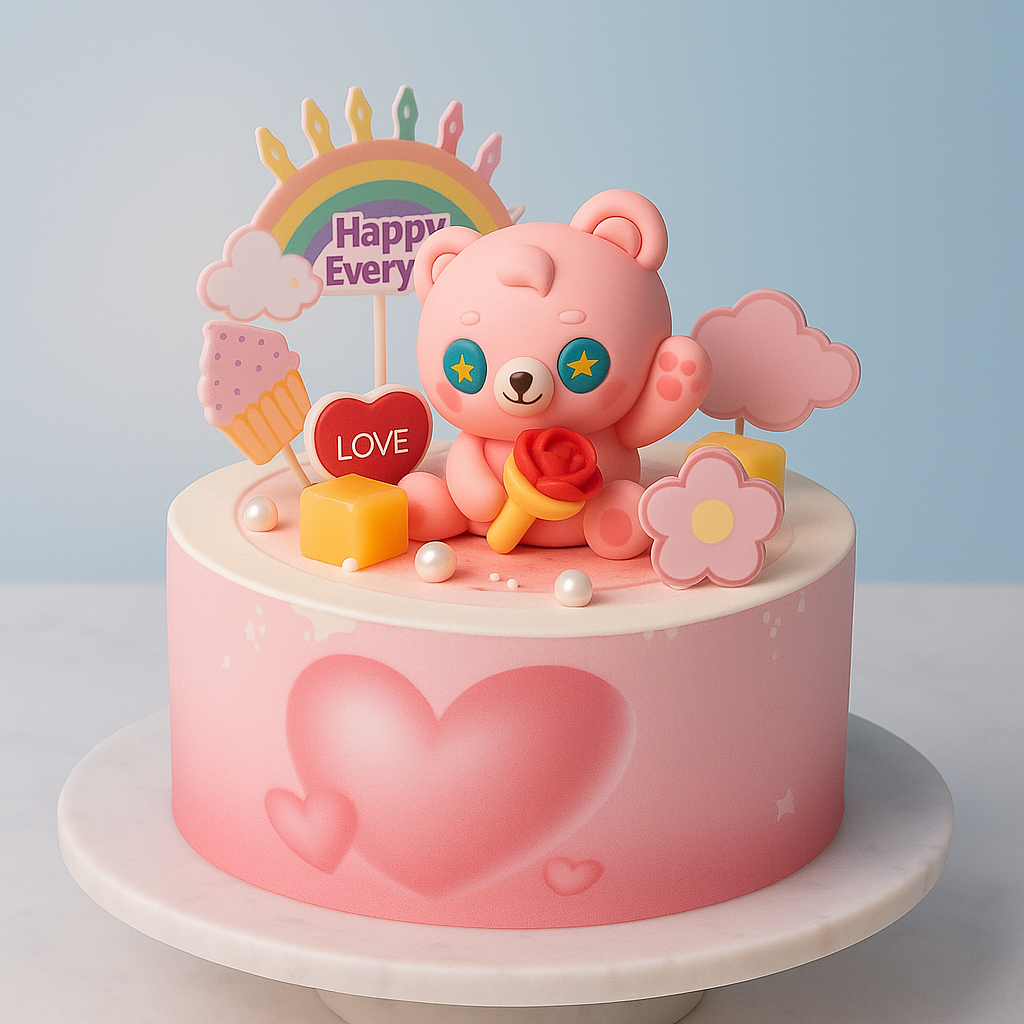 THE VALENTINE  BEAR CAKE