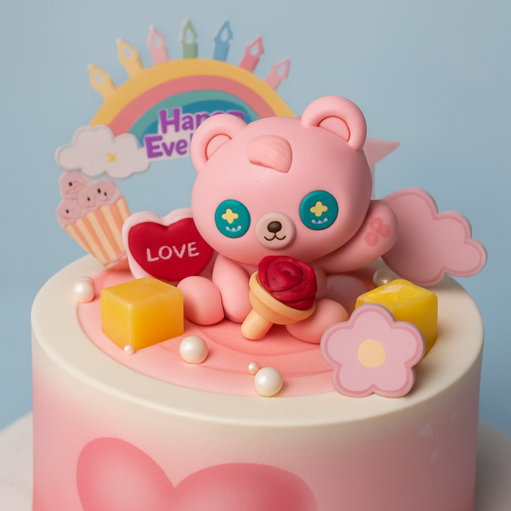 THE VALENTINE  BEAR CAKE