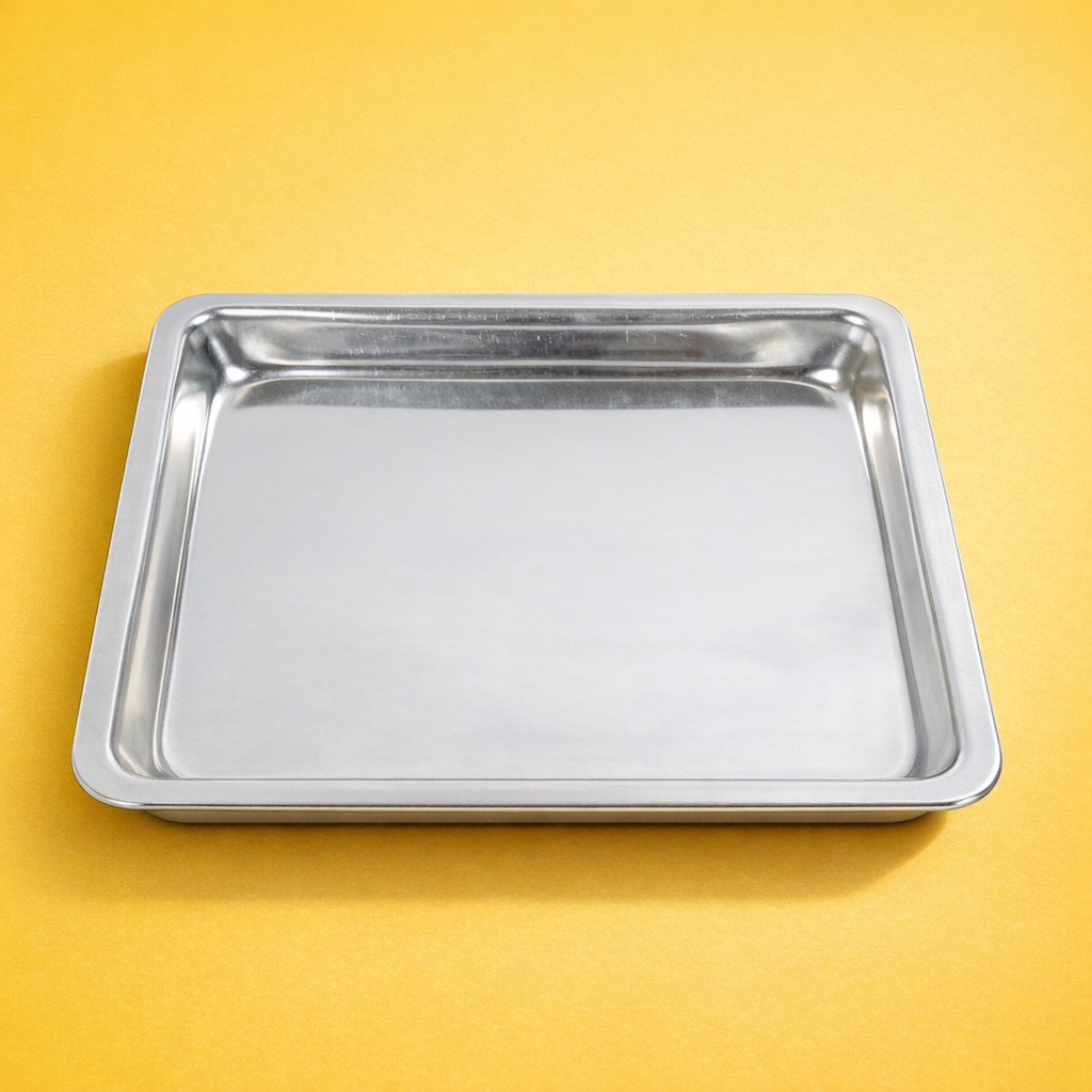 STAINLESS STEEL  RECTANGLE SHAPE  BAKING TRAY 9*7  INCH (1 PC)