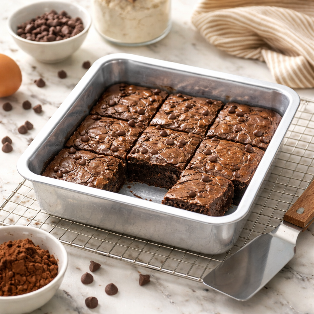 STAINLESS STEEL  SQUARE SHAPE  CAKE MOULD 7*2  INCH (1 PC)