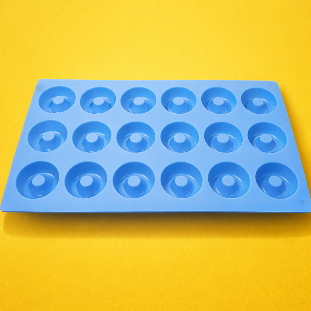 SILICONE  CHOCOLATE  MOULD MINI DONUT  MOULD 18 CAVITY  (1 PC)