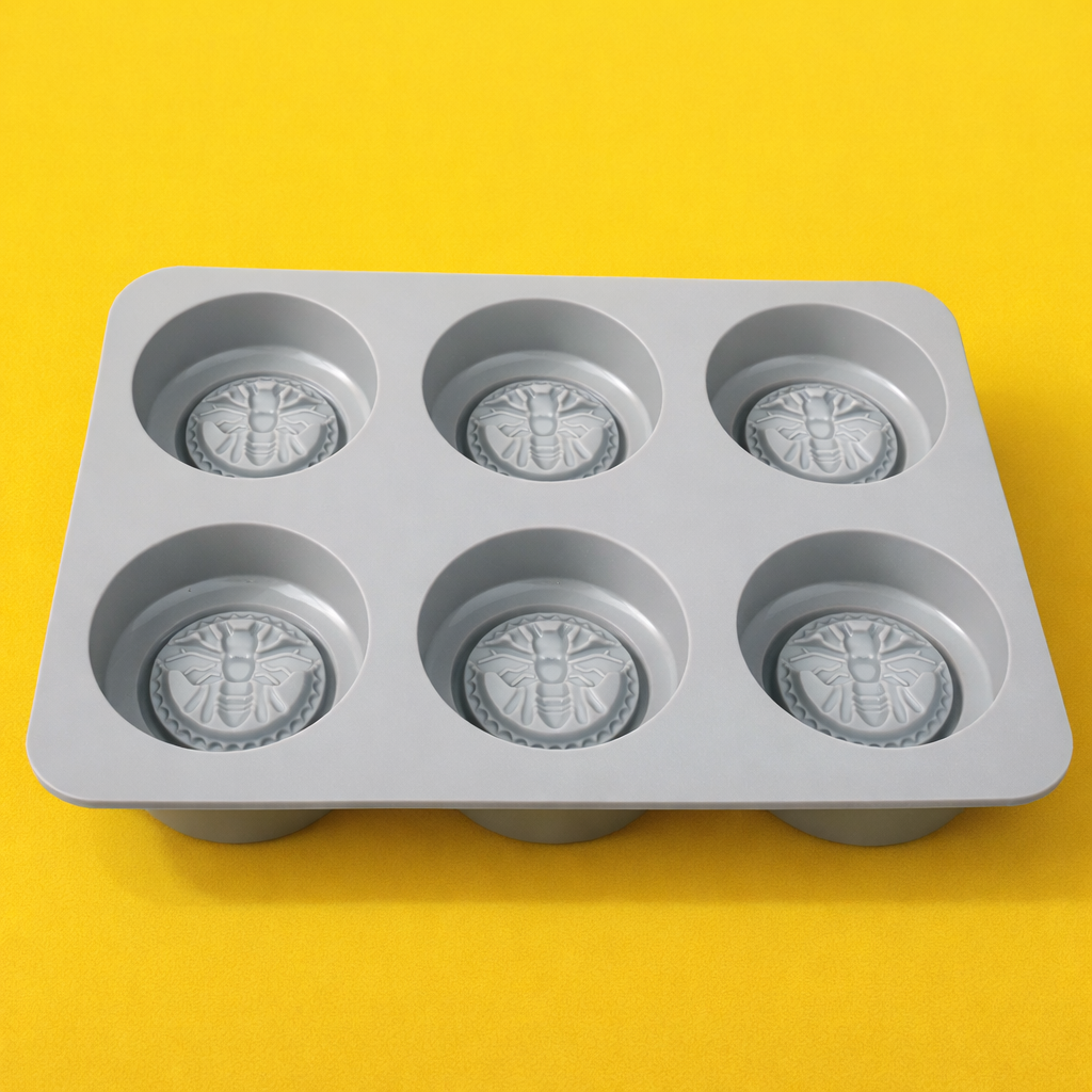 SILICONE SOAP  MOULD HONEY BEE  DESIGN 6 CAVITY (1  PC)