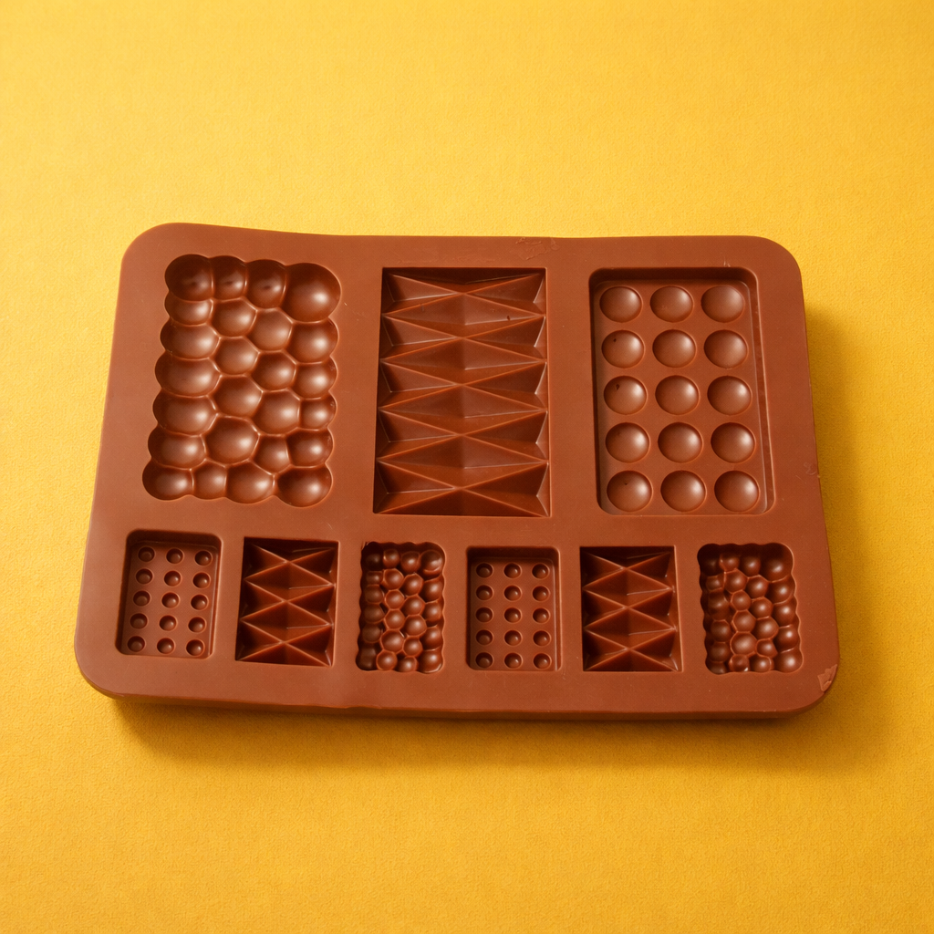SILICONE  CHOCOLATE  MOULD BAR SHAPE  9 CAVITY (1 PC)