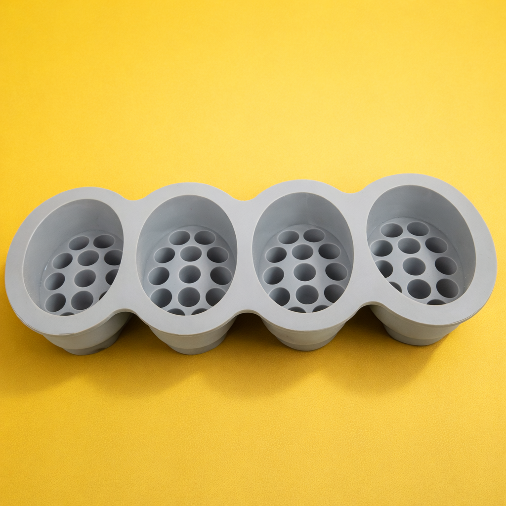 SILICONE SOAP  MOULD OVAL  SHAPE MASSAGE  SOAP DESIGN 4  CAVITY (1 PC)