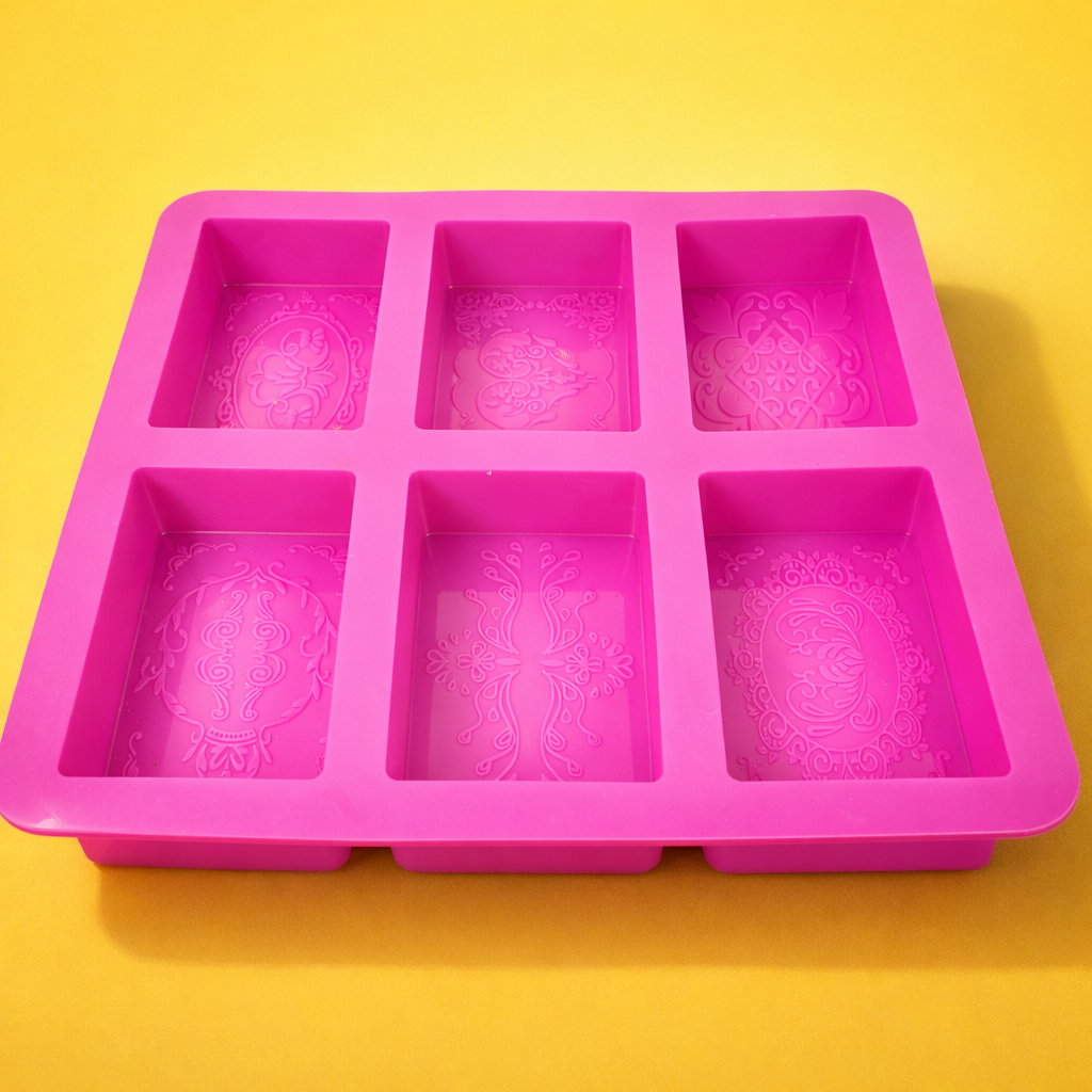 SILIOCNE SOAP  MOULD LACE  DESIGN 6 CAVITY (1  PC)