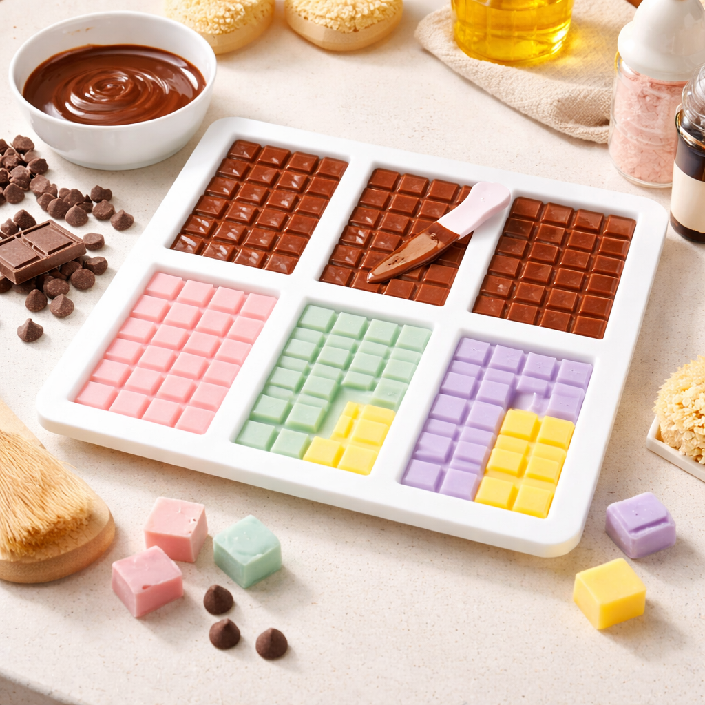 SILICONE  CHOCOLATE  MOULD SQUARE  SHAPE DAIRYMILK  DESIGN 6 CAVITY (1  PC)