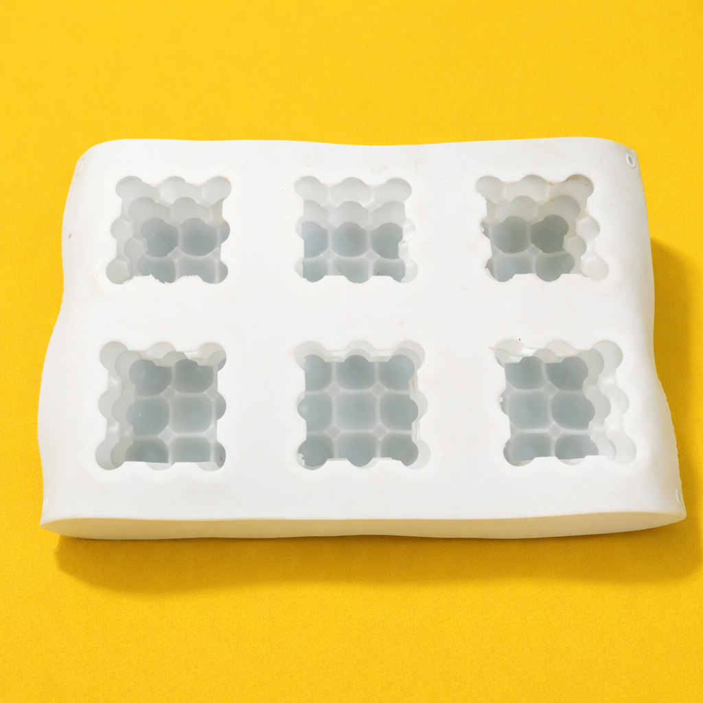 SILICONE CANDLE  MOULD BUBBLE  SHAPE 6 CAVITY (1  PC)