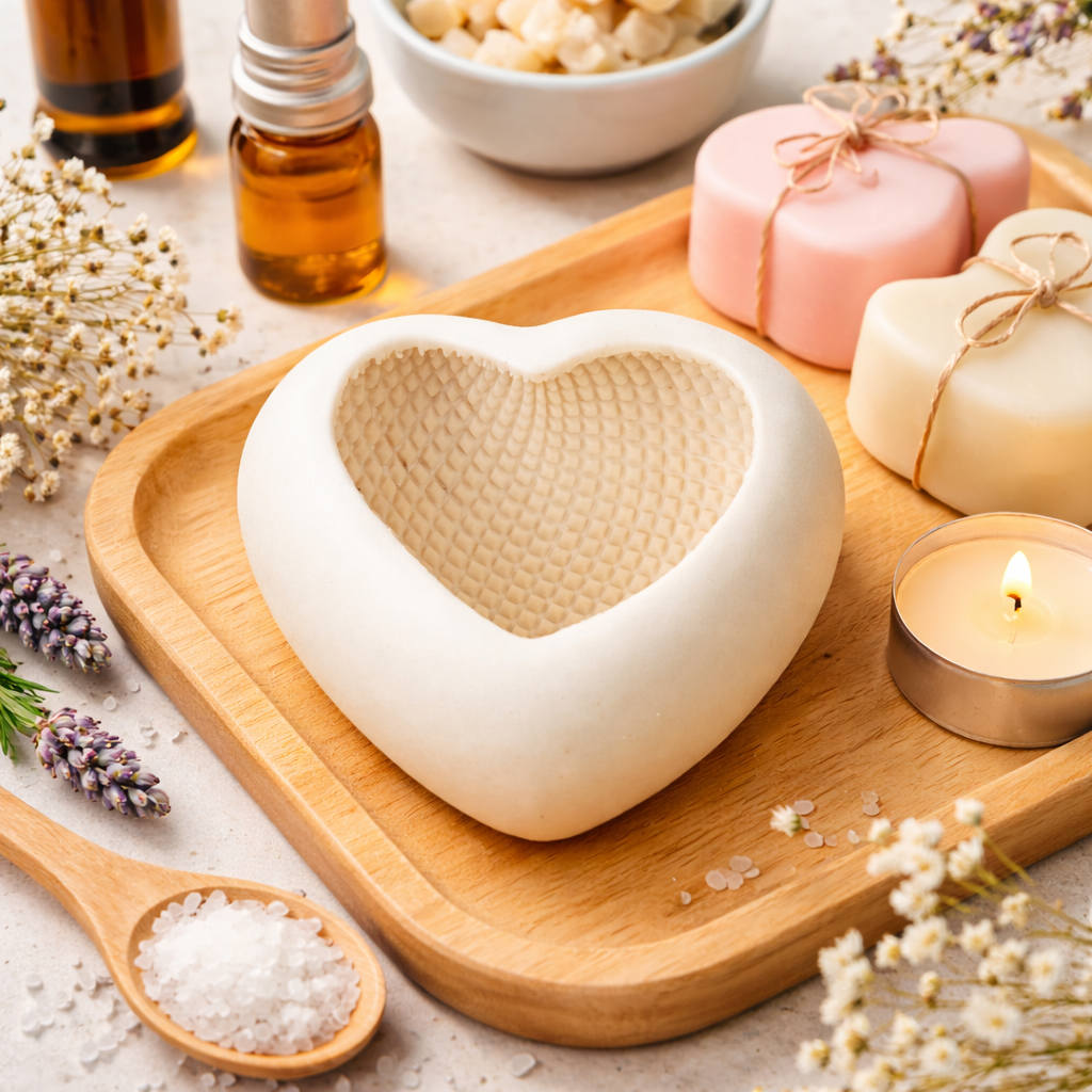 SILICONE HEART  SHAPE MOULD 9.0 *9.5 CM 1 CAVITY (1  PC)