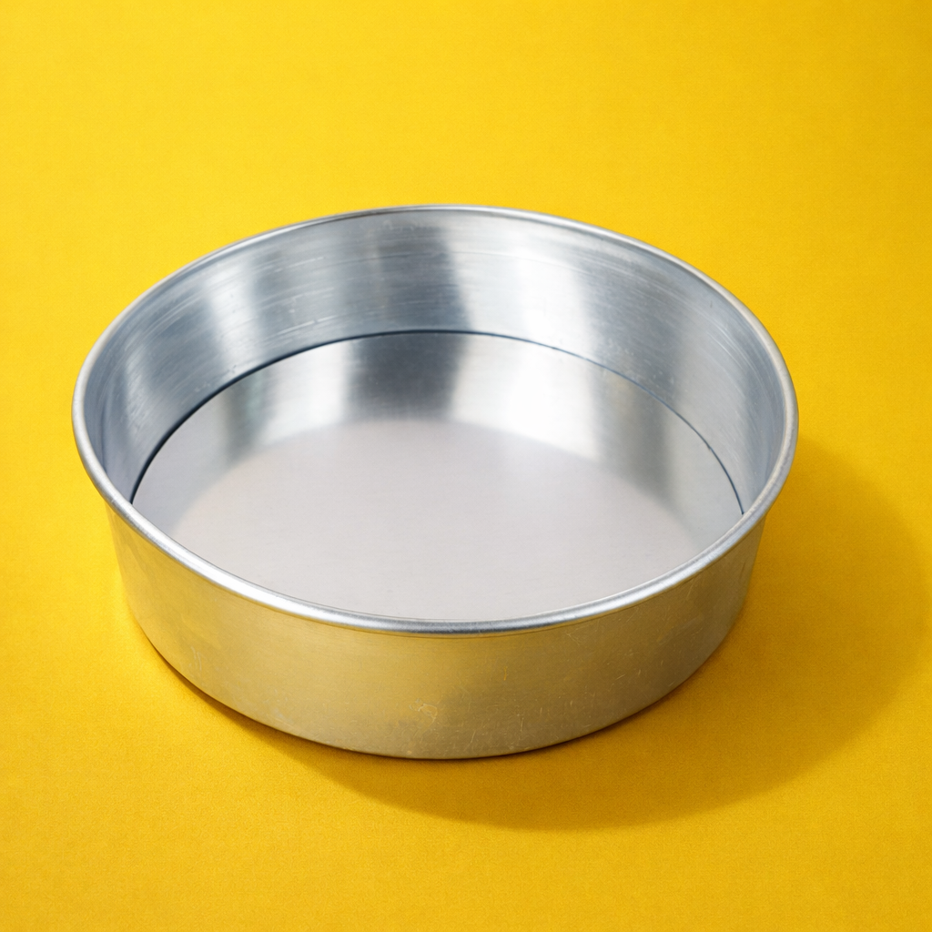 STAINLES STEEL  ROUND SHAPE  LOOSE BOTTOM  CAKE MOULD  8*2  INCH (1 PC)