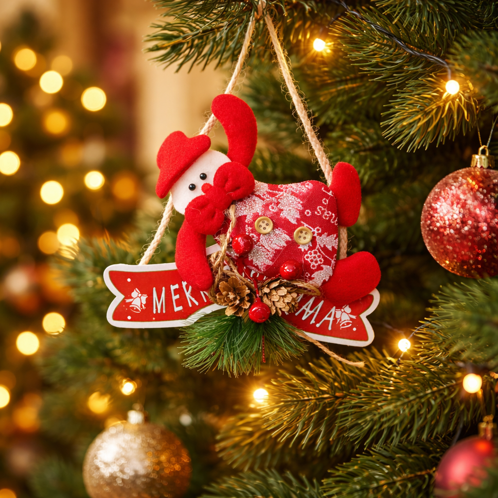 SANTA CLAUS  HANGING  SNOWMAN (1 PC)