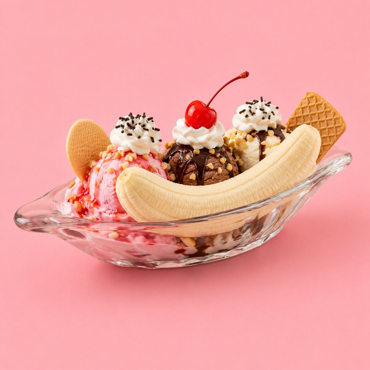 ARTIFICIAL FOOD DUMMY BANANA SPLIT ICE CREAM DESSERT (1 PC) 13598 2074-4