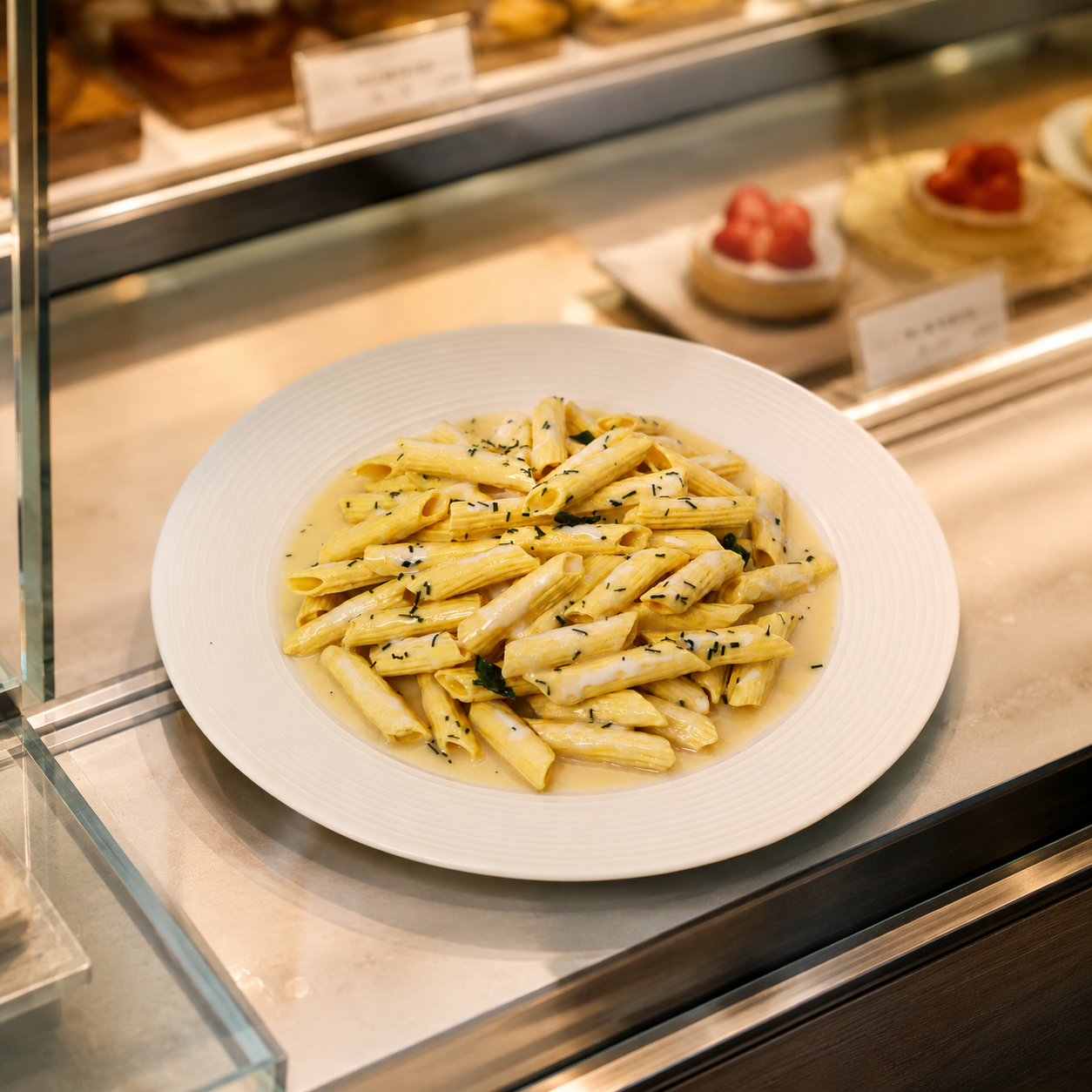 ARTIFICIAL FOOD DUMMY WHITE SAUCE PASTA (1 PC) 13595 2074-1