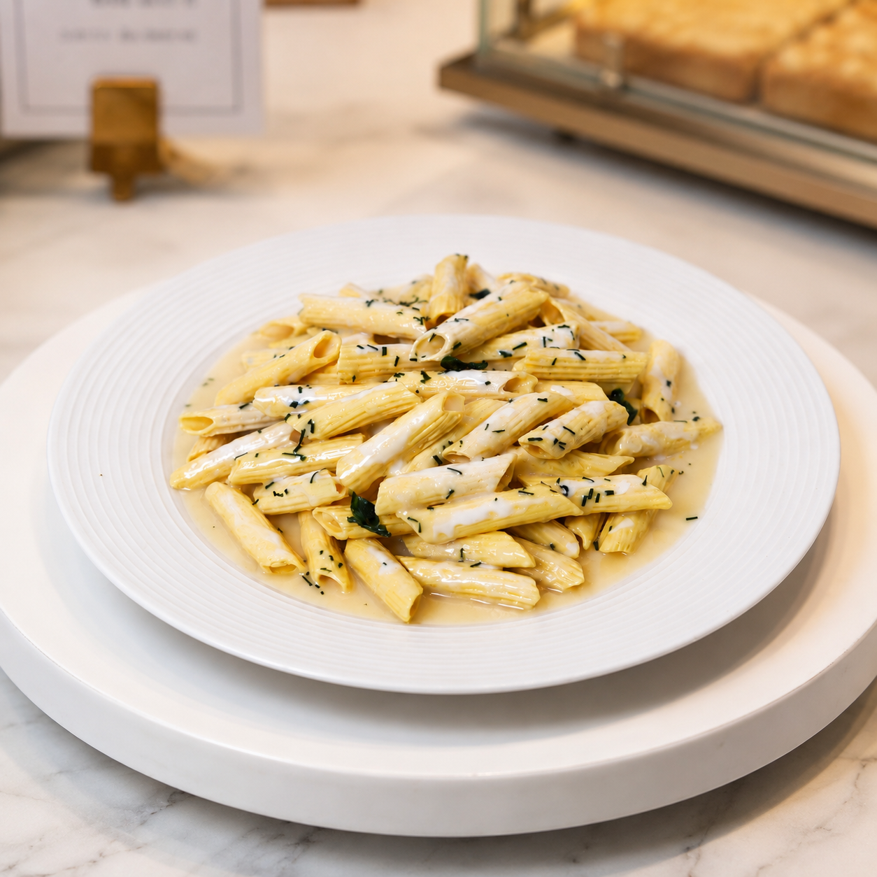 ARTIFICIAL FOOD DUMMY WHITE SAUCE PASTA (1 PC) 13595 2074-1