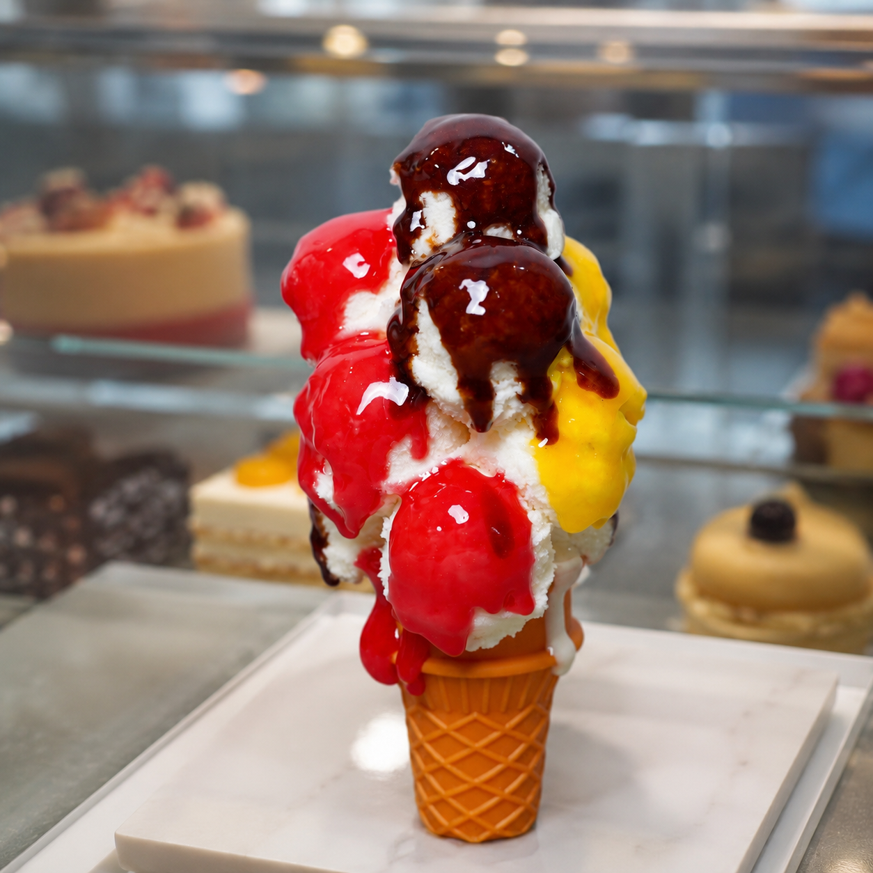 ARTIFICIAL FOOD DUMMY SCOOP ICE CREAM CONE (1 PC) 13600 2074-6