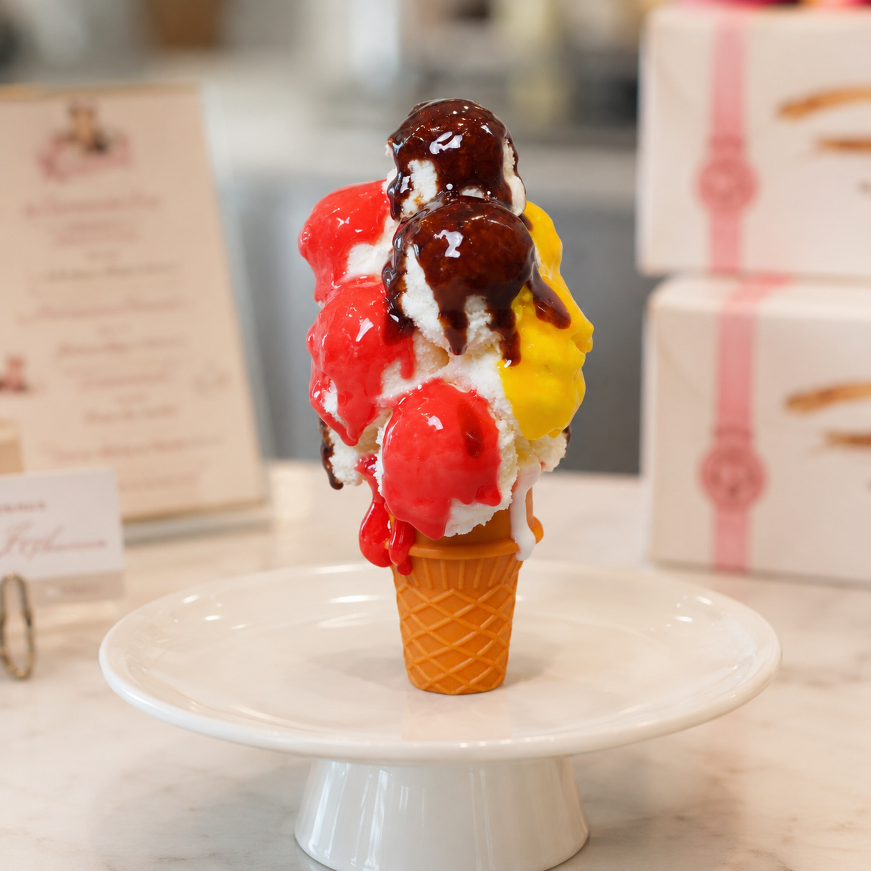 ARTIFICIAL FOOD DUMMY SCOOP ICE CREAM CONE (1 PC) 13600 2074-6