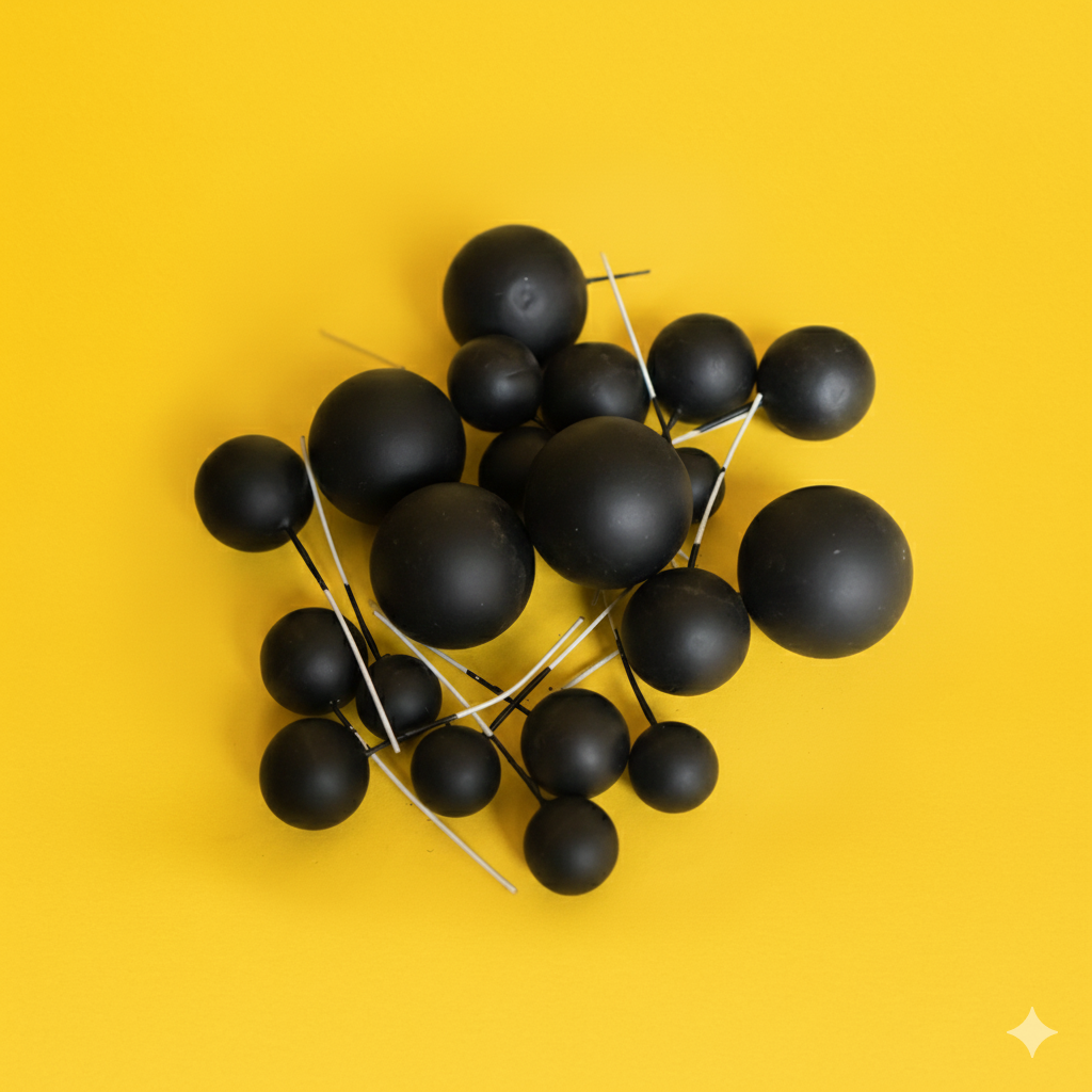 CAKE DECORATION  OR FAUX BALL  PREMIUM BLACK  (PACKET OF 20 PCS)